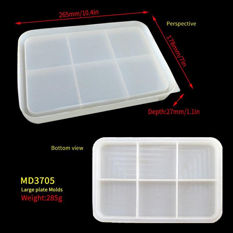 定制盘子模具镜面树脂水晶硅胶模具跨境托盘收纳盒滴胶模具图片