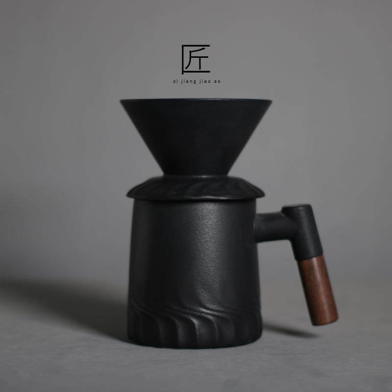 粗陶手冲咖啡壶套装家用滤杯器具礼品过滤杯滴滤式纯色陶瓷,餐饮具,咖啡杯,淘宝优惠券,粉丝福利购,淘宝优惠卷