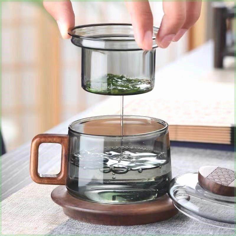 02杯子十里家用茶咖杯三件小容量茶杯高硼硅玻璃墩墩杯茶水分离,餐饮具,茶杯,淘宝优惠券,粉丝福利购,淘宝优惠卷