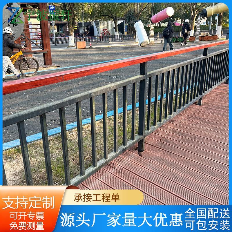 护铝合金河道栏04不锈钢覆ql1312合管栏杆桥梁3观灯光围栏防护栏