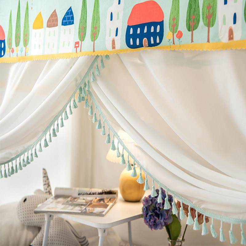 绣花流苏蚊帐2025新款高级家用儿童子母床上下铺纹帐加密学生宿舍,床上用品,蚊帐,淘宝优惠券,粉丝福利购,淘宝优惠卷