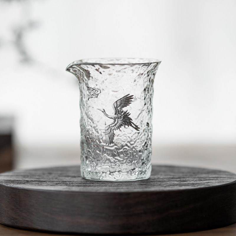 草木祠 仙鹤玻璃公道杯 加厚耐热玻璃分茶器过滤茶海茶漏茶具配件,餐饮具,公道杯,淘宝优惠券,粉丝福利购,淘宝优惠卷