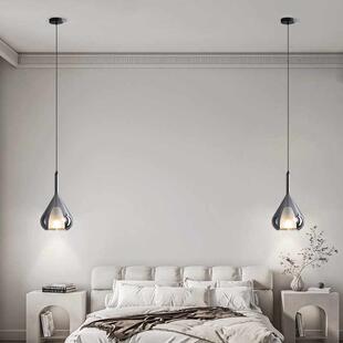 北欧床头吊灯卧室简约极简创意餐厅吧台2023新款法式设计师小吊灯