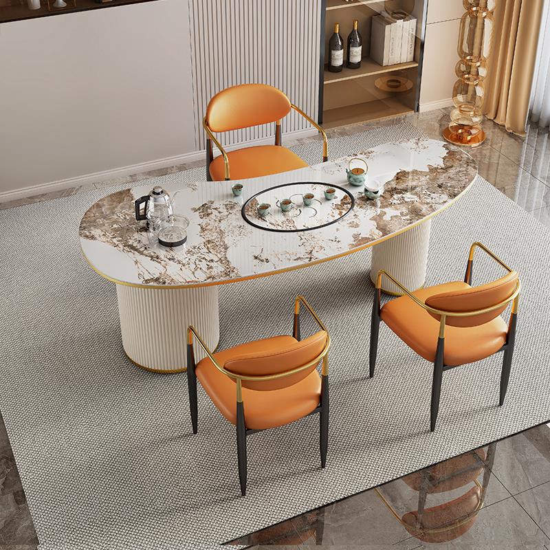 轻奢亮光岩板一体式泡茶桌家用现代简约网红小户型储物全自动茶台