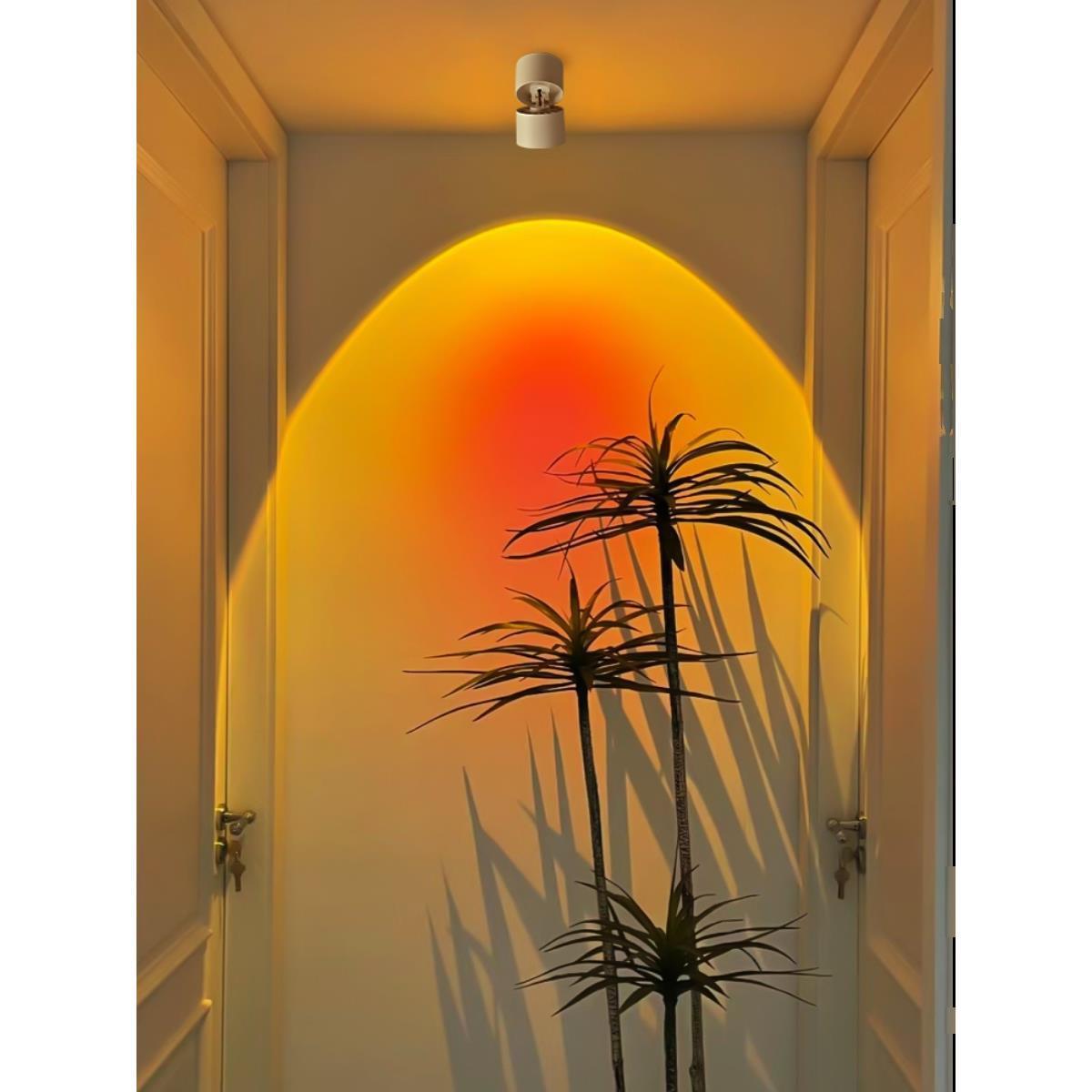 明装日落射灯过道米洗墙家智能家用玄关商用日不落夕阳氛围射灯具