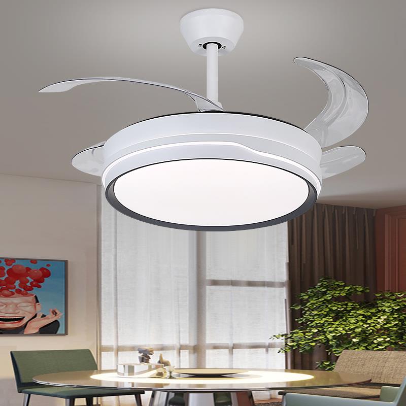 隐形风扇灯家用餐厅卧室大风力电风扇灯吊灯一体变频静音吊扇灯