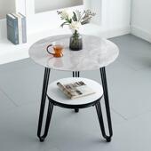 简约茶几岩板圆桌家用小户型现代茶桌北欧风圆形客厅阳台休闲 桌