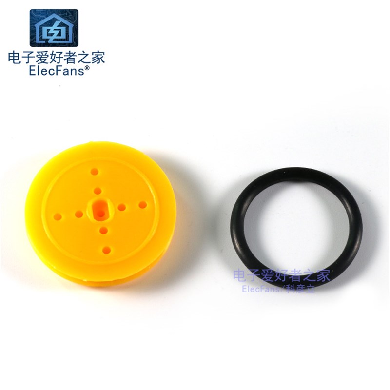 380橡皮轮 TT减速电机底盘循迹寻迹机器人智能小车轮子 电子制作