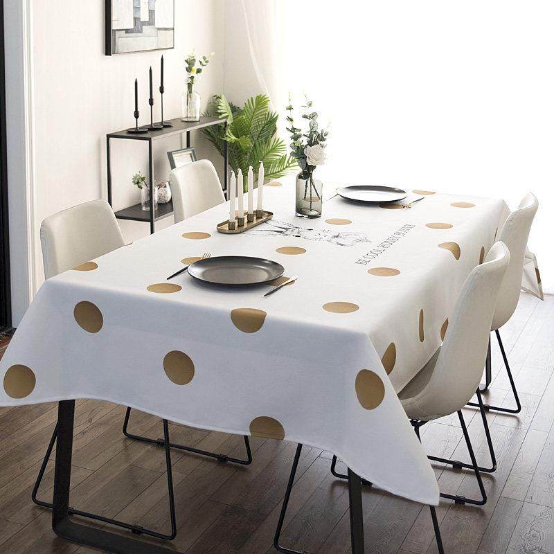 北欧ins风网红餐桌布艺棉麻防水免洗波点兔子轻奢高级台布电视柜,居家布艺,桌布,淘宝优惠券,粉丝福利购,淘宝优惠卷