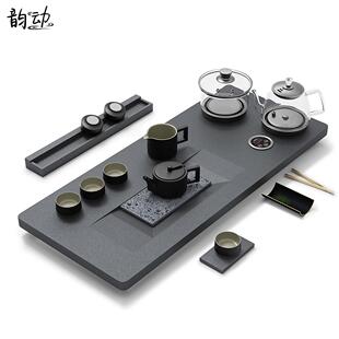 2025新款家用乌金石茶盘套装全自动上水烧水壶一体嵌入式茶台茶具