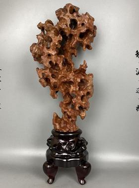 中式太湖石奇石原石头家居案头装饰摆件自然石观赏石景观石玲珑石