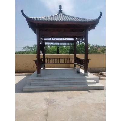 室外单层四角凉亭彷古长廊六角防腐木八角双层亭子别墅古建凉庭