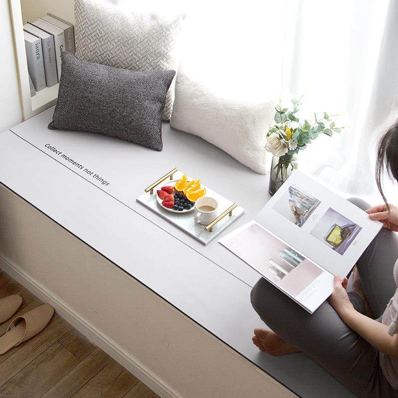 【皮革飘窗垫】现代简约灰皮质窗台垫pvc免洗防污防滑加厚四季款,居家布艺,飘窗垫,淘宝优惠券,粉丝福利购,淘宝优惠卷