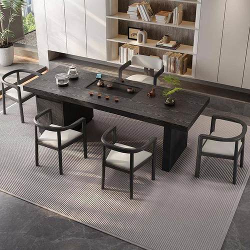 新中式阳台实木茶桌家用烧水一体一整套茶台高档客厅大小户型茶桌