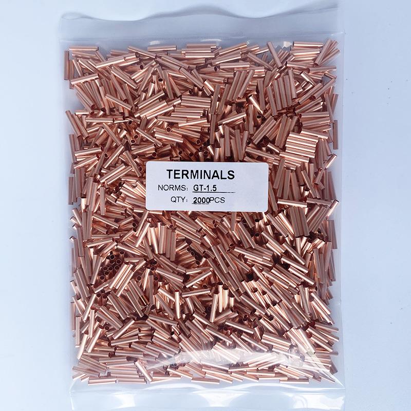 GT-1.5（1平方）冷压接线端子GT铜管对接头并线连接器电缆铜鼻子