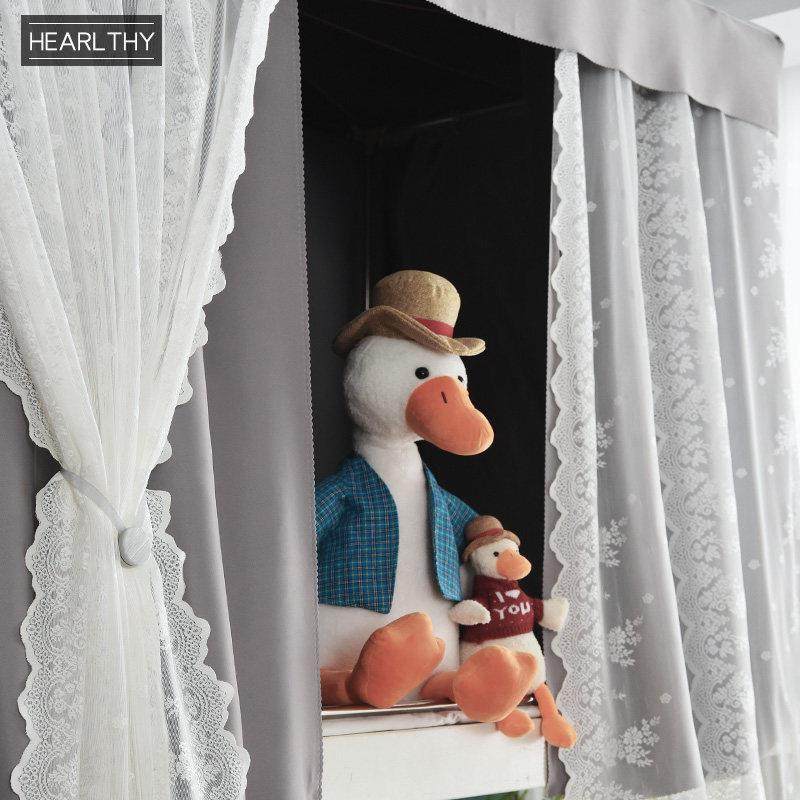 宿舍床帘大学生寝室上铺下铺物理遮光挡风透气少女法式风情