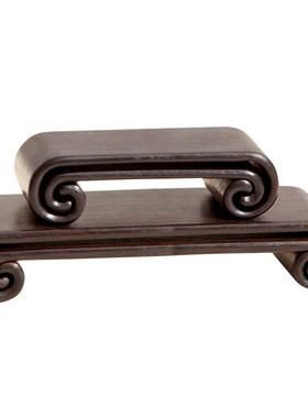 壶sjdz26紫光檀底壶书卷底座实木质印章摆件小茶茶杯茶道茶道鼻烟