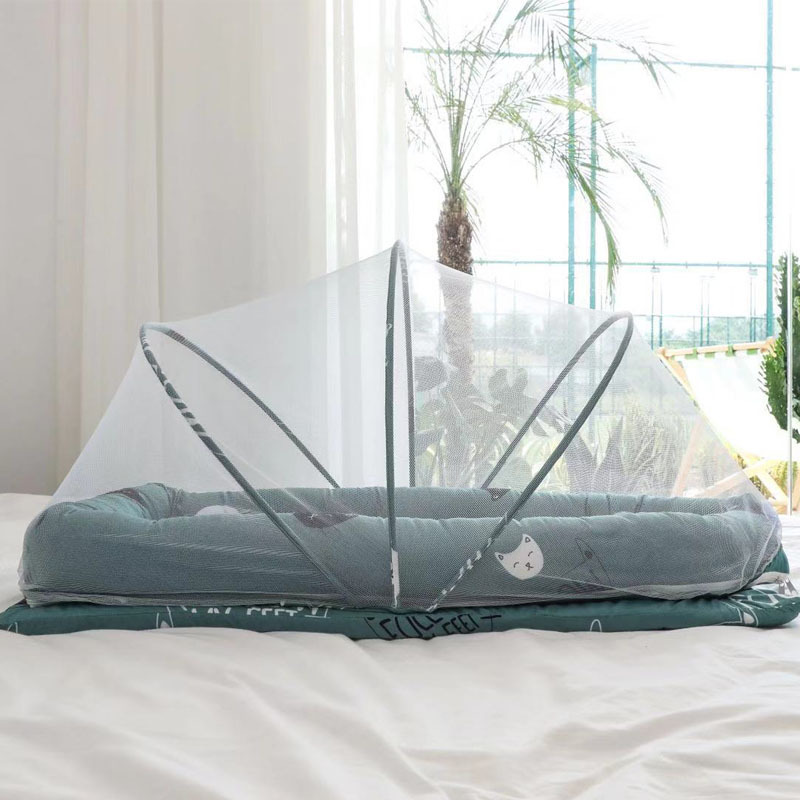 2020新款婴童蚊帐四件套带棉垫护栏儿童蚊帐小枕头蚊帐床蚊帐