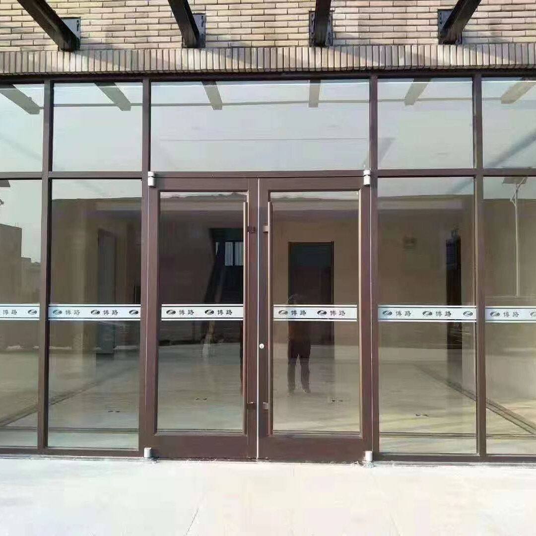 河南郑州定制肯德基门入户大堂门钢化玻璃门铝合金门地弹簧门门禁