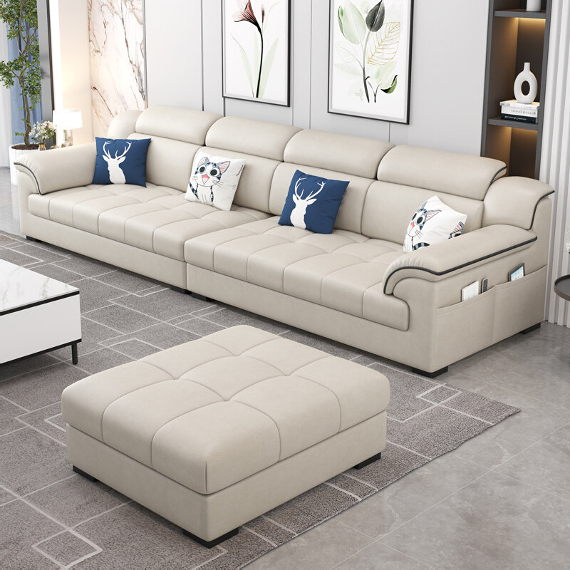 农村直排布艺沙发客厅大小户型简约现代2024新款三人位猫抓科技布