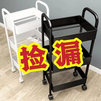 卧室婴儿储物落地移动零食小推车置物架收纳架多层多功能厨房家用