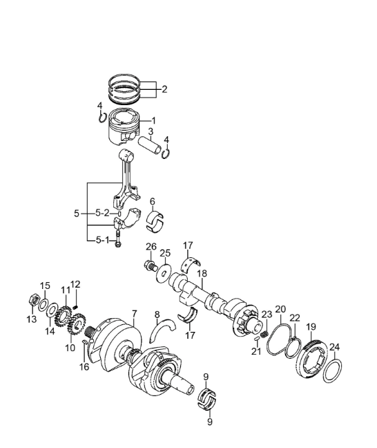 gsx250r曲轴连杆总成250r摩托车活塞gsx250r活塞环平衡轴曲轴轴承