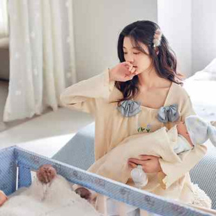 孕妇睡衣女春秋季 子月服春秋纯棉产后秋季 哺乳产妇喂奶哺乳家居服