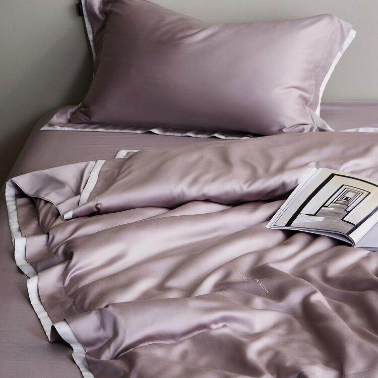 玛洛驰顶奢冷凝120支超细旦天丝四件套拼角烫钻被套LF莱赛尔床品