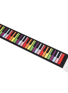 49键彩虹便携式手卷钢琴儿童成人初学电子琴玩具彩色手卷钢琴