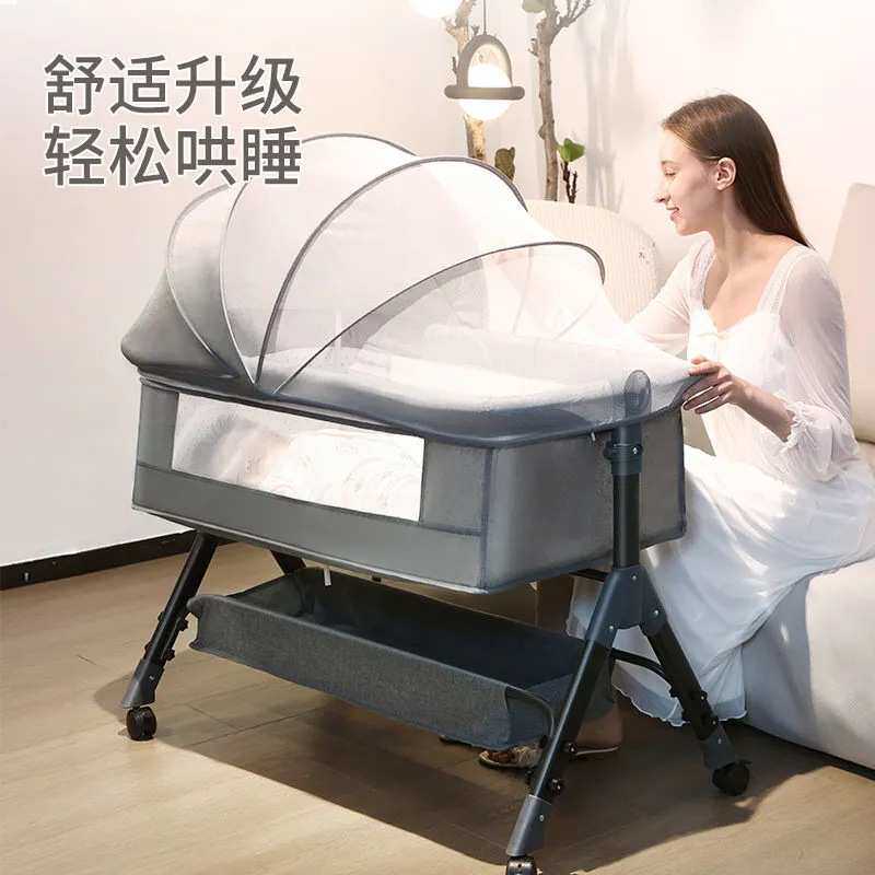 婴儿床新生儿床边床拼接大床宝宝bb摇篮床能移动可折叠儿童床