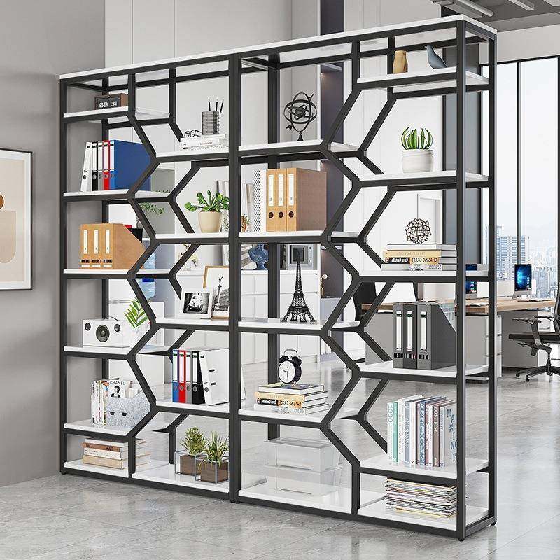 北欧铁艺书架客厅置物架落地创意陈列架办公室屏风隔断多层展示架