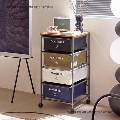 电脑桌带轮日式抽屉式收纳柜工业风中古置物架收纳箱储物柜下包邮