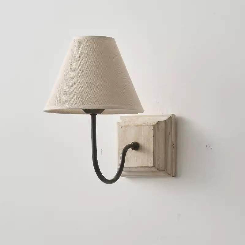 美式乡村复古简约实木壁灯温馨卧室床头灯客厅餐厅墙壁装饰灯具