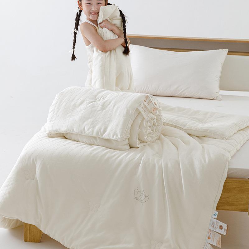 高奢天丝棉提花蚕丝蚕蛹蛋白春秋被日式透气贴身单双人儿童冬被