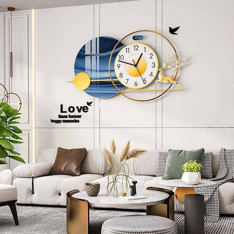 新款客厅轻奢挂钟现代简约家用时尚创意装饰时钟餐厅静音艺术钟表