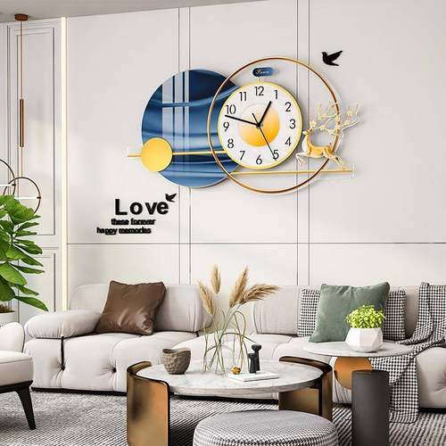 新款客厅轻奢挂钟现代简约家用时尚创意装饰时钟餐厅静音艺术钟表