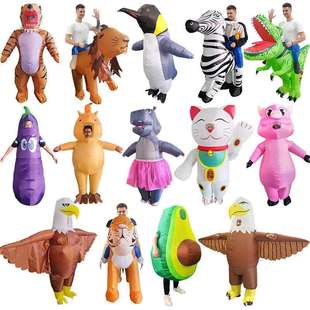 搞笑卡通老虎人偶服装搞卡皮行走动物玩偶道具服人马充气衣服厂家