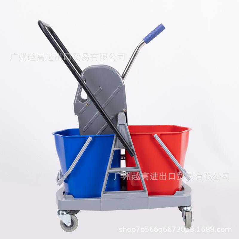 小号拖把挤水桶下压双桶榨水车手压式拖地清洁桶酒店清洁车