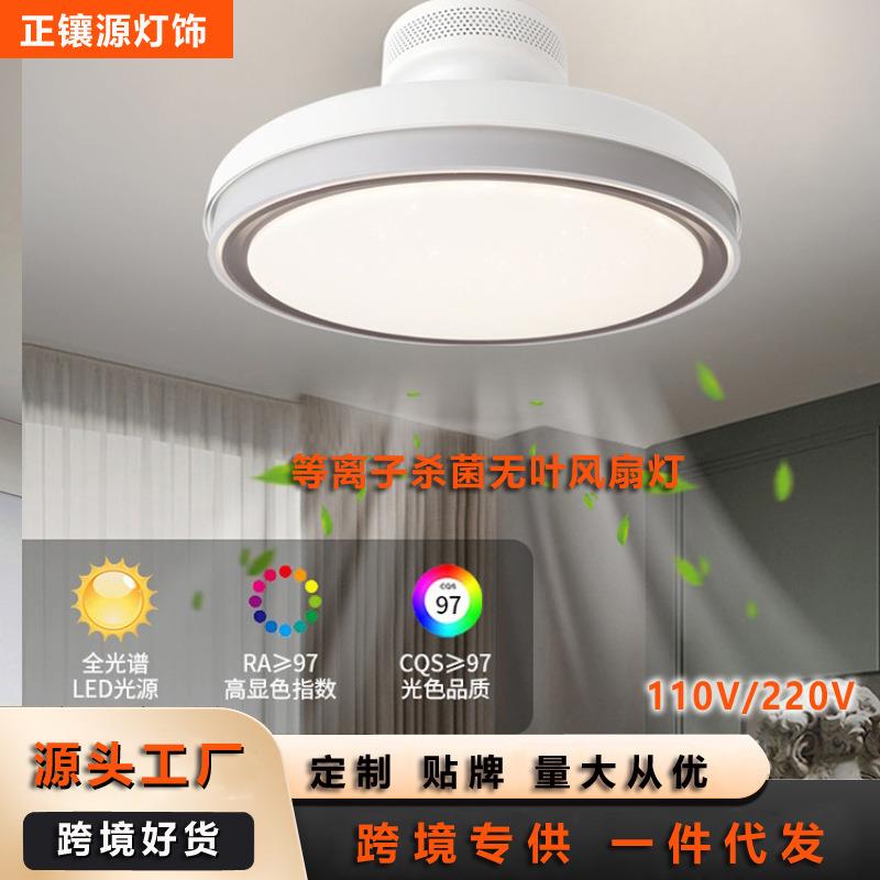 客厅护眼除甲醛杀菌吸顶无叶风扇灯儿童房卧室餐厅净化灯中山
