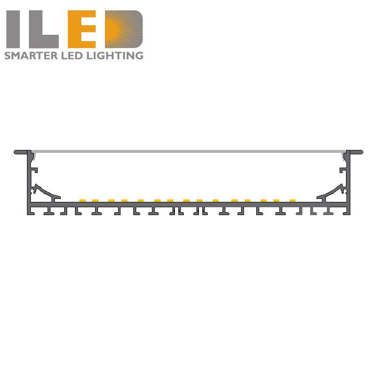 40*216散热灯槽铝材165mm开孔硬灯条散热外壳PC罩子堵头 弹簧卡子