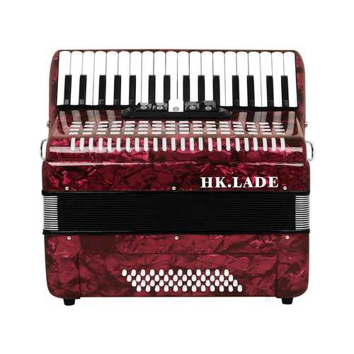 HK·LADE34键48贝斯5键盘变音专业手风琴红色西洋乐器演奏级乐器