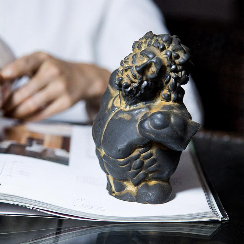 现代简约拉奥孔欧式艺术桌面装饰人物小摆件仿铸铁雕塑手工装饰品