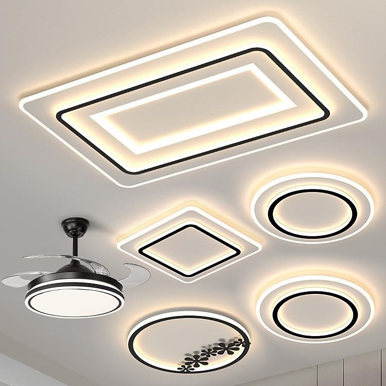 客厅灯现代简约大气led吸顶灯广东中山灯具组合全屋套餐风扇吊灯
