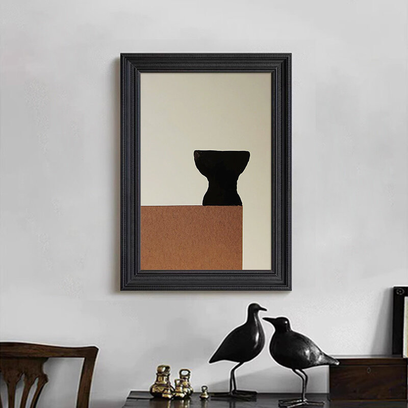 侘寂风抽象花瓶静物客厅卧室桌面摆件玄关装饰挂画莫兰迪手绘油画