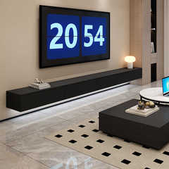 北欧网红客厅悬空电视柜现代黑色极简轻奢卧室挂壁式实木电视机柜
