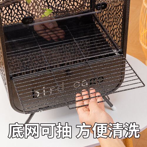 金属鸟笼子铁艺鸟笼鹦鹉方管笼子家用多层横丝繁殖玄凤特大号空间