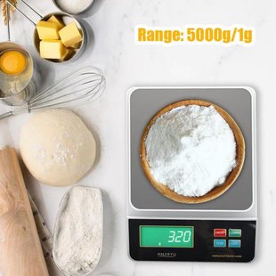 不锈钢防水厨房秤电子秤0.1g烘焙秤食物称重小台秤小型克称充电