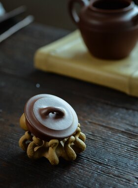 宜兴紫砂茶宠章鱼紫砂壶盖托摆件雕塑配件茶具茶桌礼品厂家