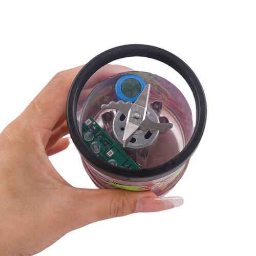 新款加强刀片款磨烟器 大功率电动按压式烟具uv彩印研磨器grinder