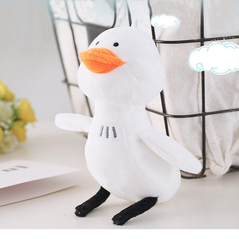 网红小白鸭 冲天鸭 加油鸭毛绒小挂件抖音同款挂饰钥匙扣玩具